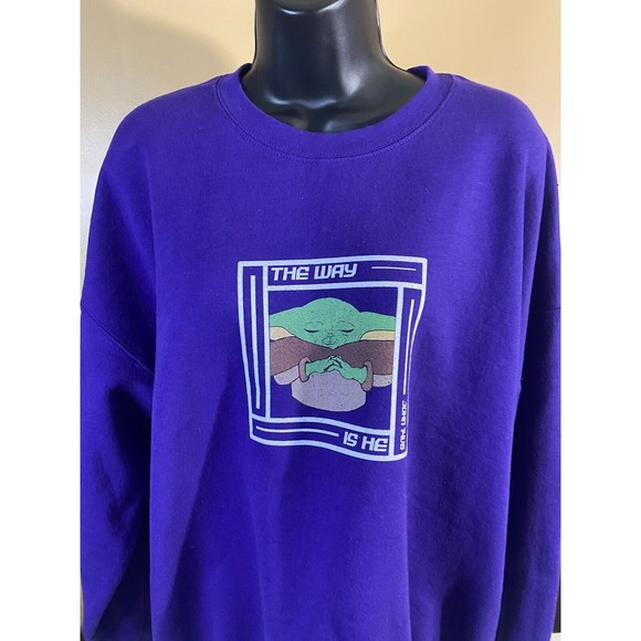 Star Wars Yoda Print Gildan Purple Pullover Sweatshirt Size XL - Picture 4 of 16